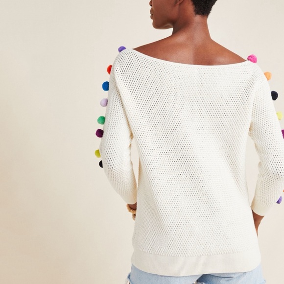 New Anthropologie Emilia Pommed Pullover Size M Medium - Picture 3 of 6